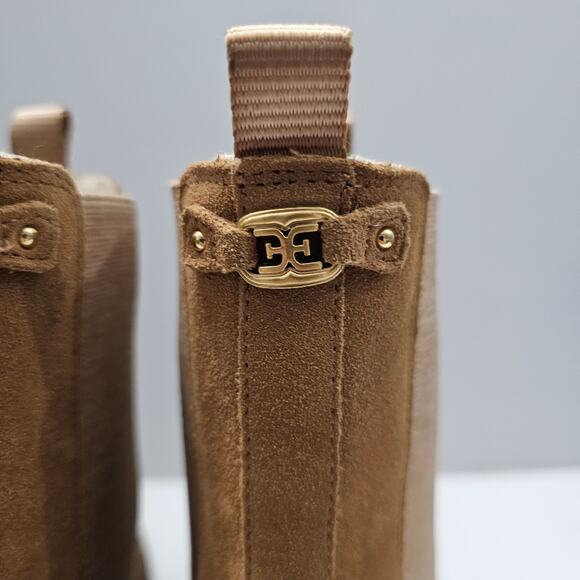 NEW Sam Edelman Laguna Ankle Boot Womens 10.5 Tan Leather Chelsea Waterproof - Picture 7 of 14